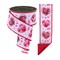 2.5"x10yd Rose Heart Valentine Ribbon | Wired Red & Pink Floral Hearts for Bows & Wreaths-LX1128ASY